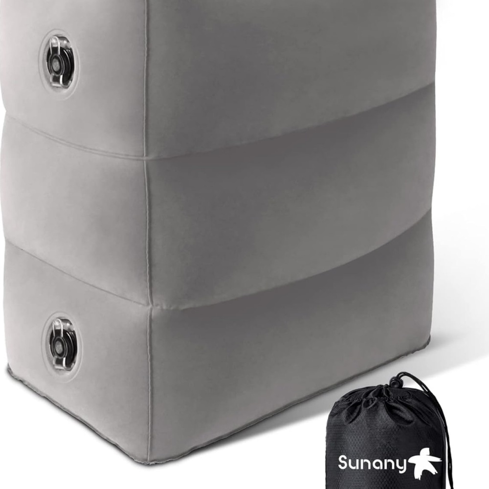 Sunany Gray Inflatable Travel Pillow